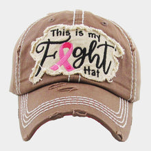 Load image into Gallery viewer, This Is My Fight Hat Message Pink Ribbon Accented Vintage Baseball Cap
