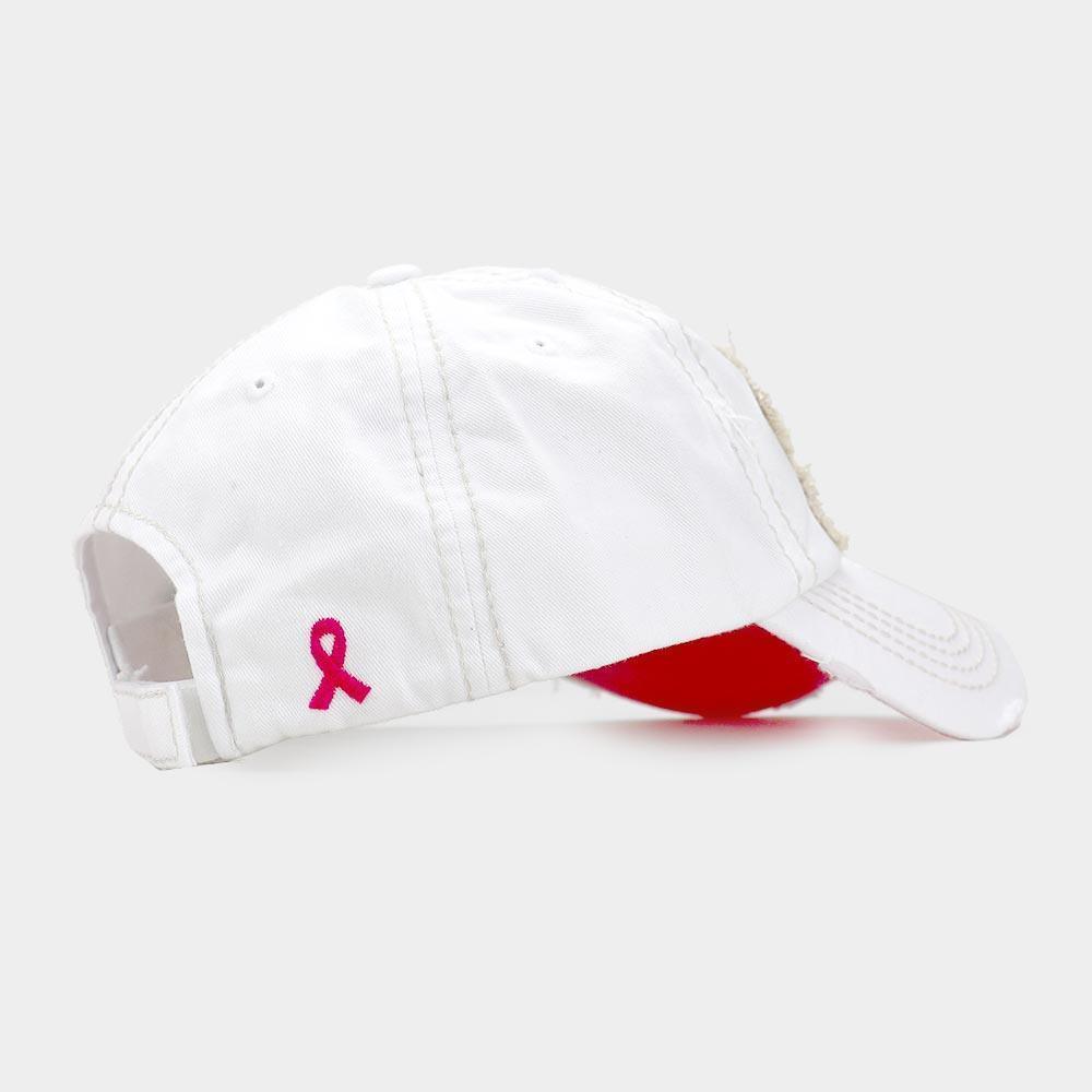 This Is My Fight Hat Message Pink Ribbon Accented Vintage Baseball Cap - Jewelry Store by Erik Rayo
