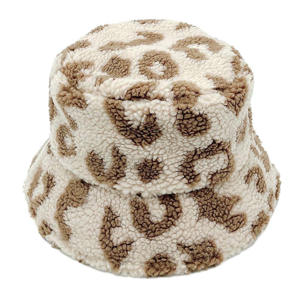 Leopard Patterned Faux Fur Bucket Hat - Jewelry Store by Erik Rayo