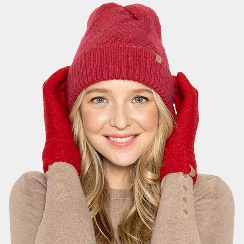 Textured Knit Cuff Beanie Hat - Jewelry Store by Erik Rayo