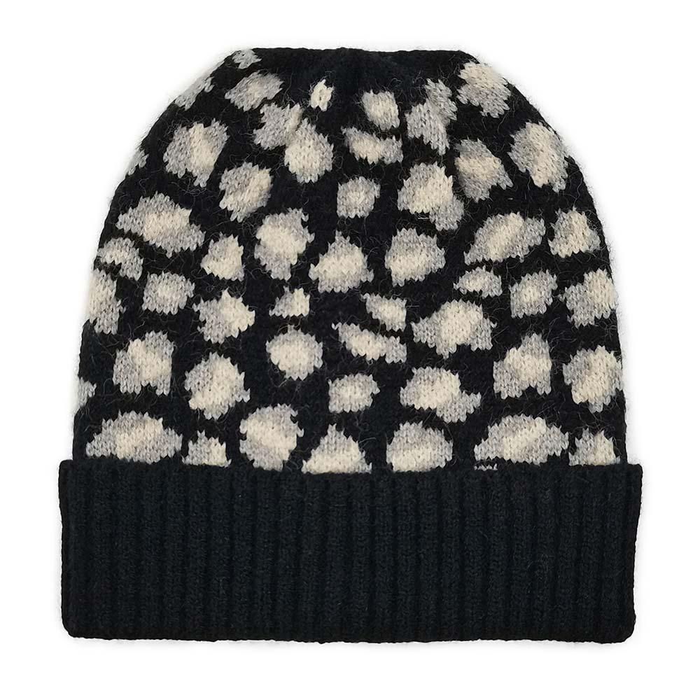 Leopard Patterned Ribbed Cuff Beanie Hat - Jewelry Store by Erik Rayo