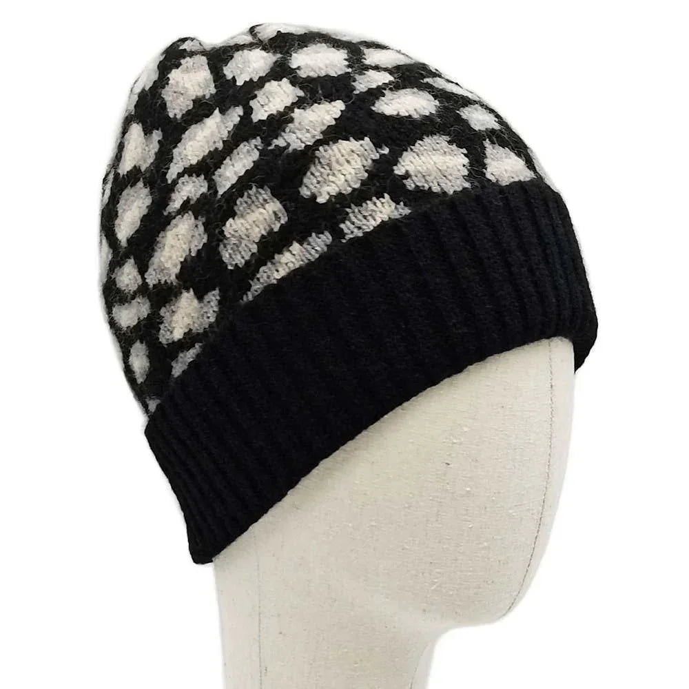 Leopard Patterned Ribbed Cuff Beanie Hat - Jewelry Store by Erik Rayo