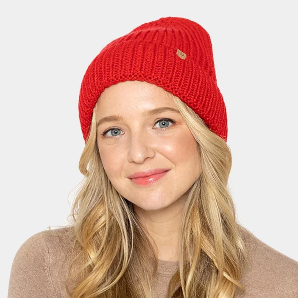 Solid Ribbed Cuff Beanie Hat - Jewelry Store by Erik Rayo