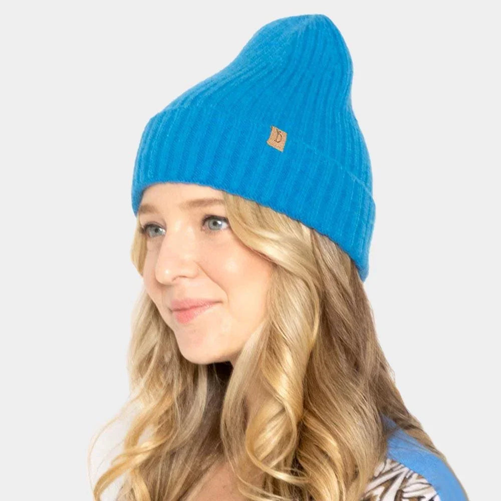 Solid Ribbed Cuff Beanie Hat - Jewelry Store by Erik Rayo