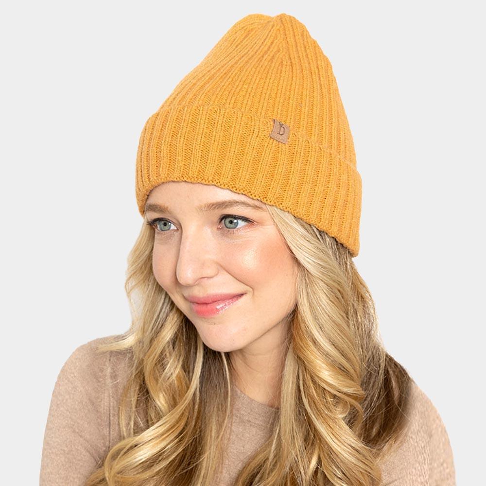 Solid Ribbed Cuff Beanie Hat - Jewelry Store by Erik Rayo