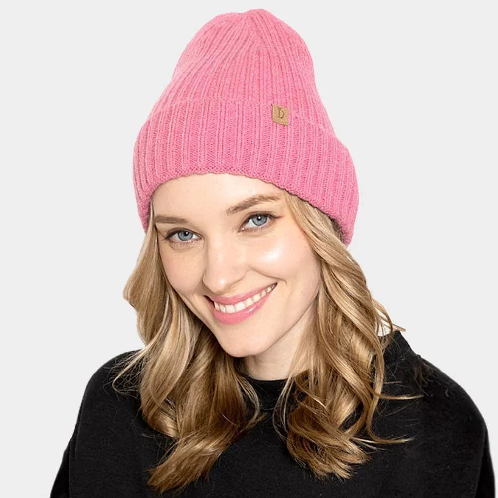 Solid Ribbed Cuff Beanie Hat - Jewelry Store by Erik Rayo