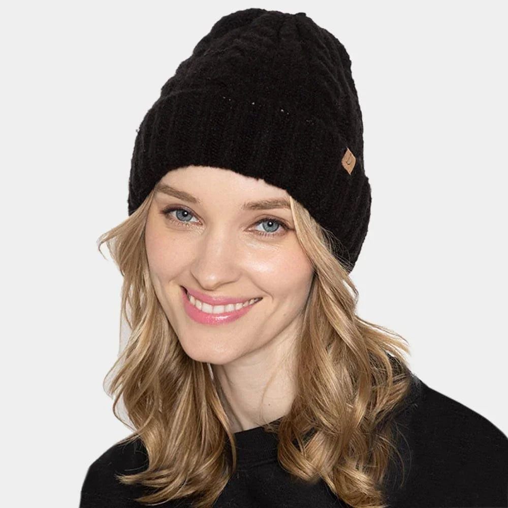 Cable Knit Cuff Beanie Hat - Jewelry Store by Erik Rayo