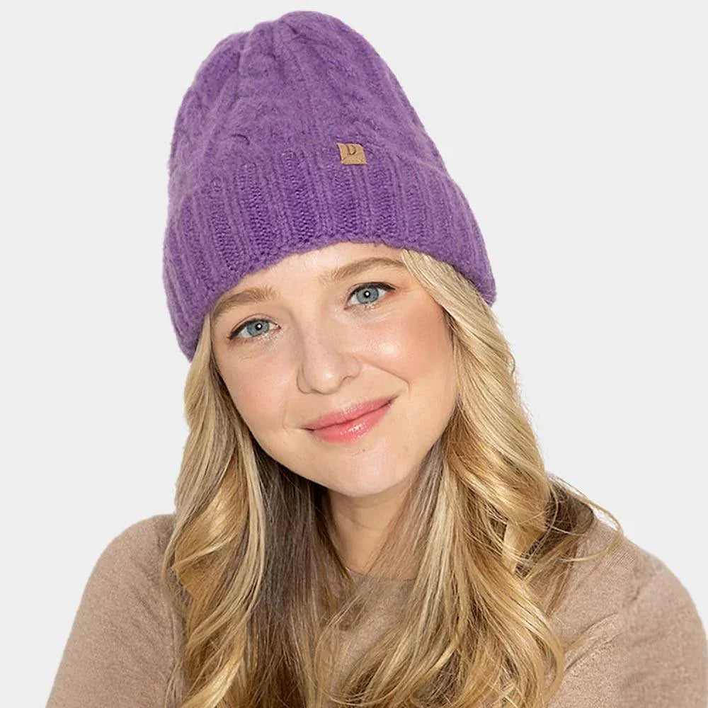 Cable Knit Cuff Beanie Hat - Jewelry Store by Erik Rayo