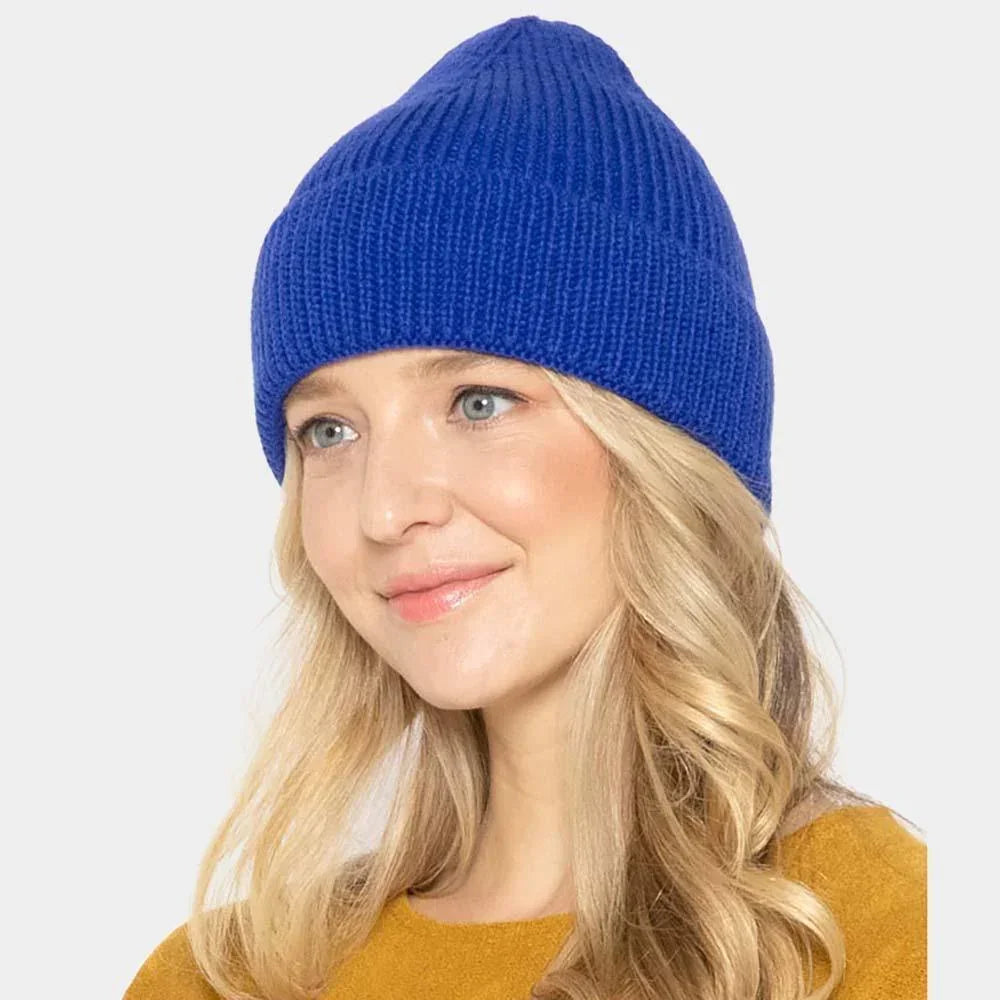 Solid Ribbed Cuff Beanie Hat - Jewelry Store by Erik Rayo