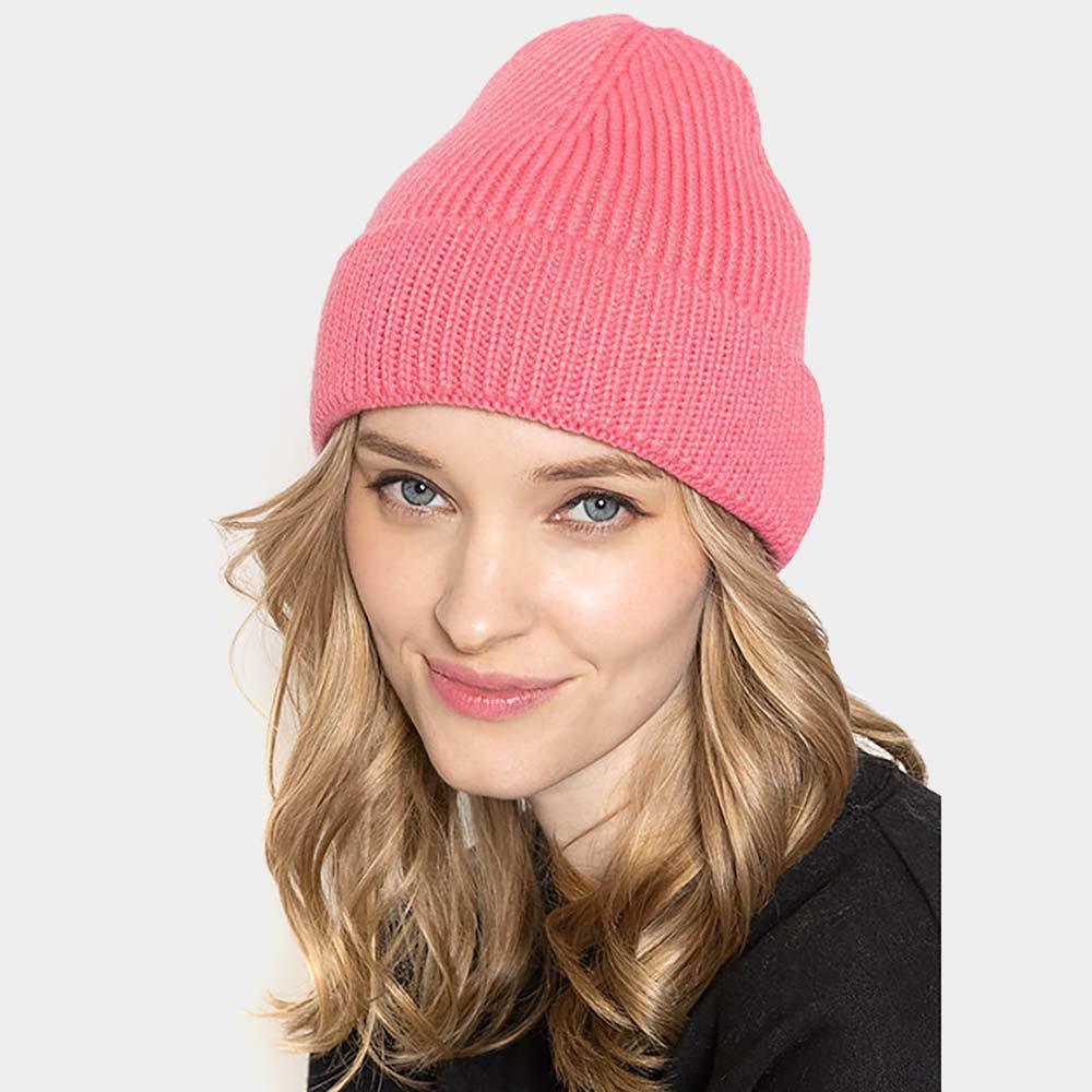 Solid Ribbed Cuff Beanie Hat - Jewelry Store by Erik Rayo