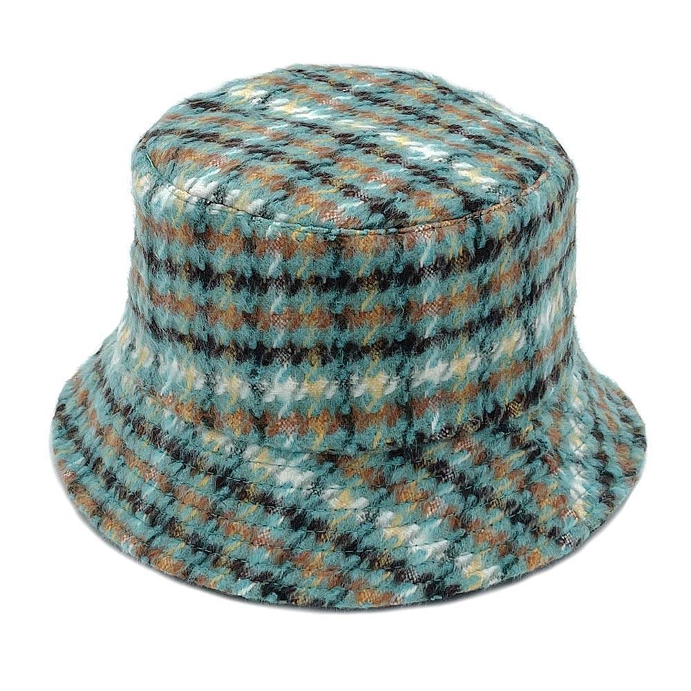 Plaid Check Patterned Bucket Hat - Jewelry Store by Erik Rayo