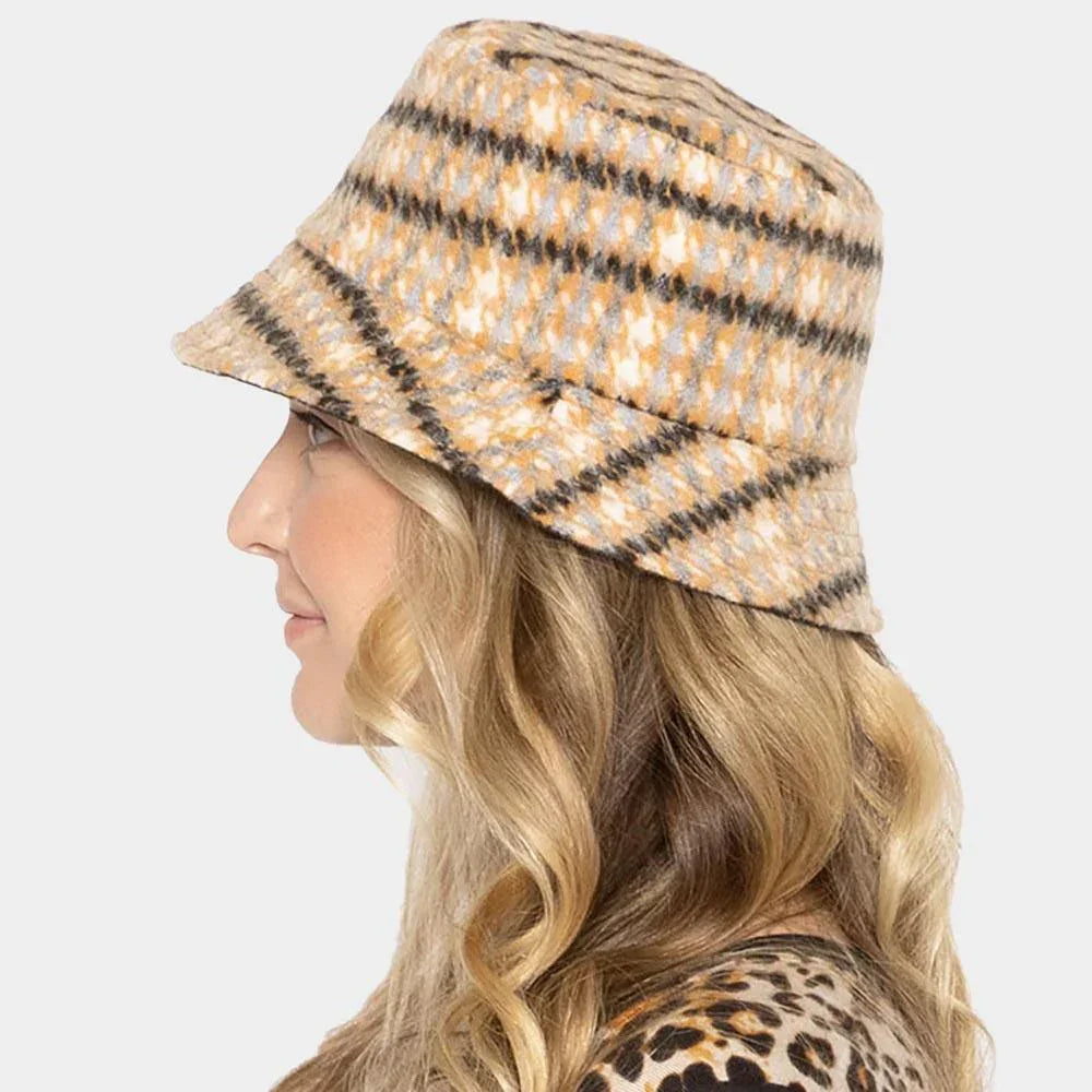 Plaid Check Patterned Bucket Hat - Jewelry Store by Erik Rayo