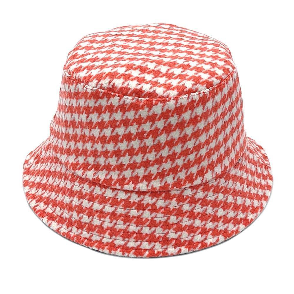 Houndstooth Patterned Bucket Hat - Jewelry Store by Erik Rayo