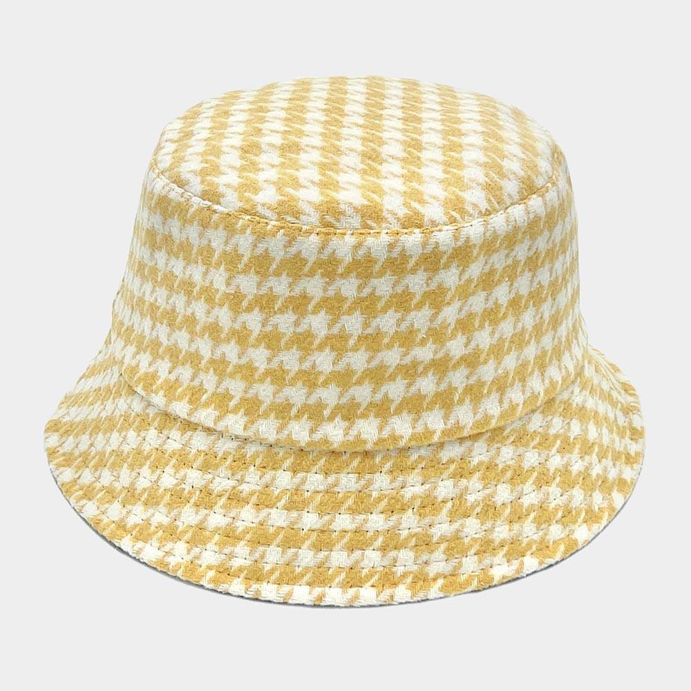 Houndstooth Patterned Bucket Hat - Jewelry Store by Erik Rayo