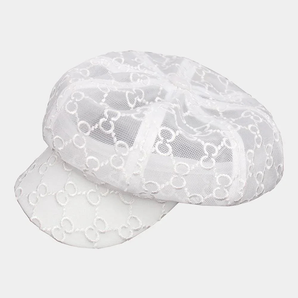Pattern Detailed Mesh Newsboy Hat - Jewelry Store by Erik Rayo