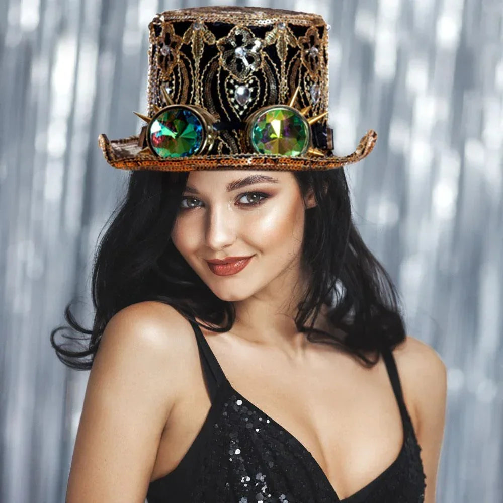 Burning Man Sequin Goggle Hat - Jewelry Store by Erik Rayo