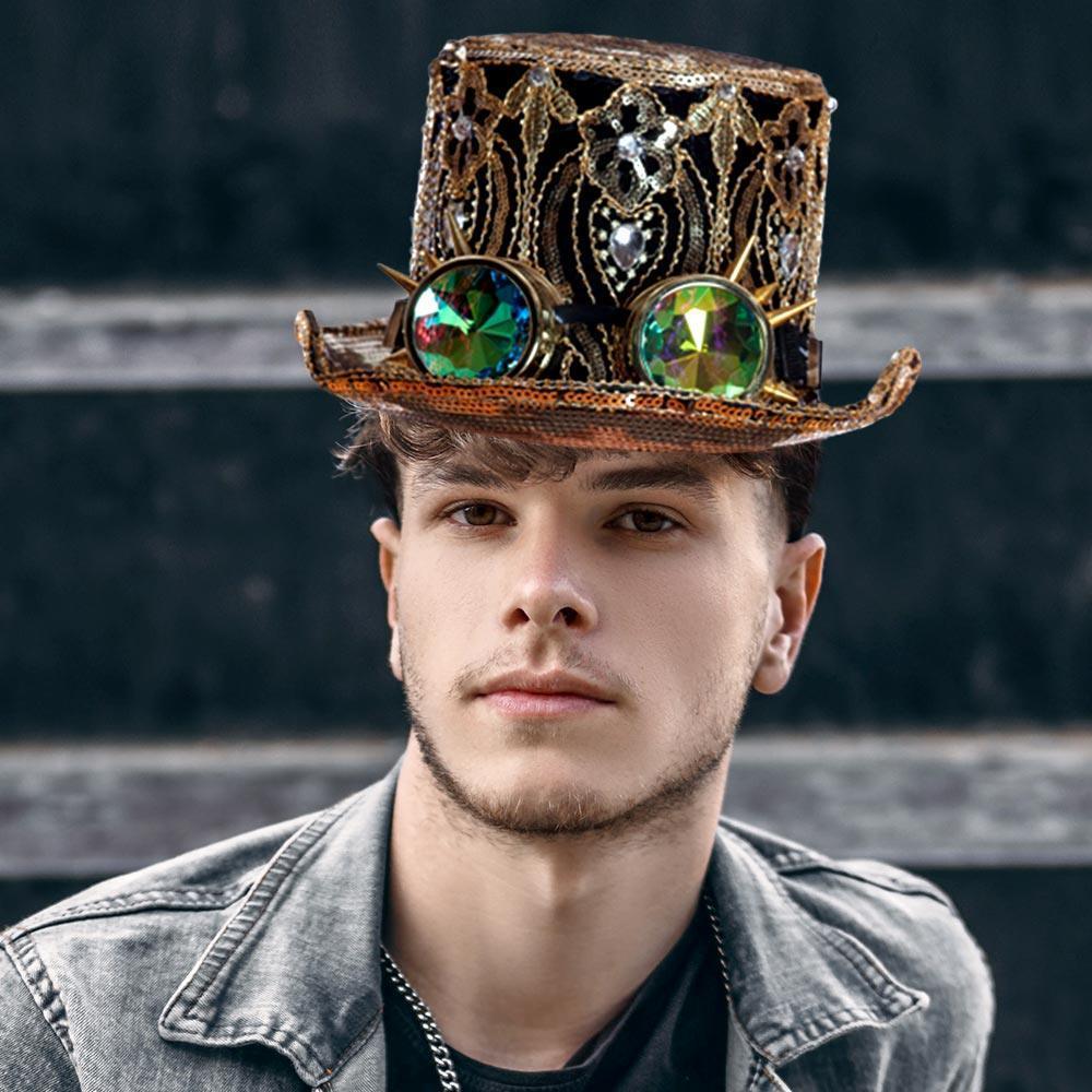 Burning Man Sequin Goggle Hat - Jewelry Store by Erik Rayo