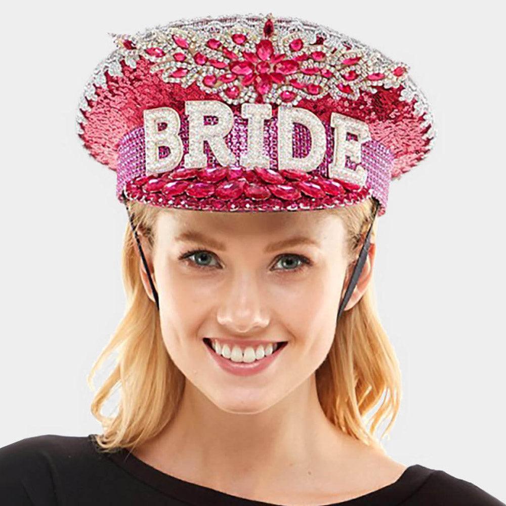 BRIDE Message Accented Sequin Bling Hat - Jewelry Store by Erik Rayo