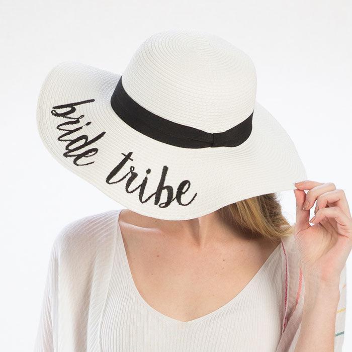 Bride Tribe Embroidery Straw Floppy Sun Hat - Jewelry Store by Erik Rayo