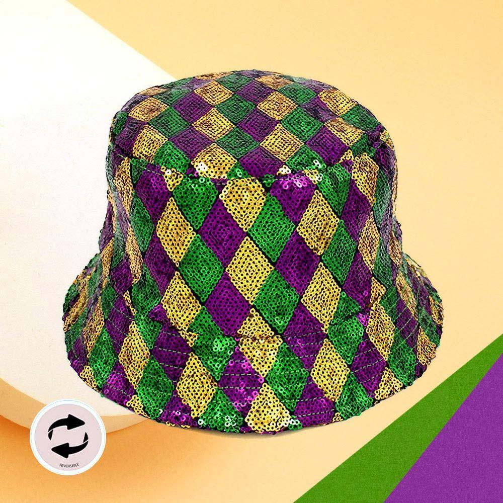 Mardi Gras Sequin Reversible Bucket Hat - Jewelry Store by Erik Rayo