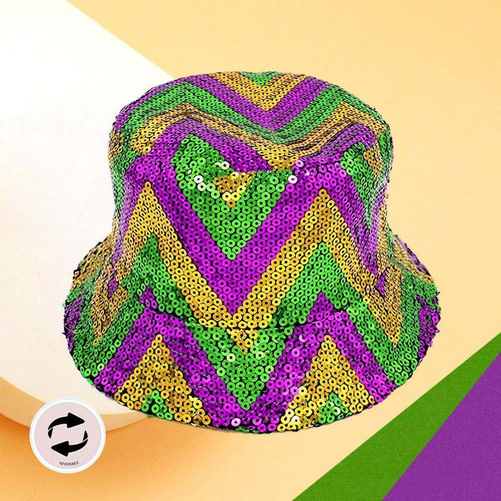 Mardi Gras Sequin Reversible Bucket Hat - Jewelry Store by Erik Rayo