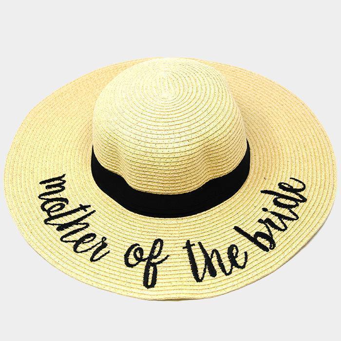 Mother of the Bride Embroidery Straw Floppy Sun Hat - Jewelry Store by Erik Rayo