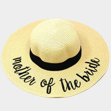 Load image into Gallery viewer, Mother of the Bride Embroidery Straw Floppy Sun Hat
