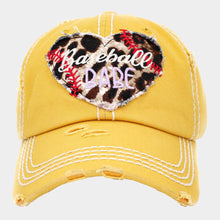 Load image into Gallery viewer, Baseball Babe Leopard Patterned Heart Vintage Baseball Cap
