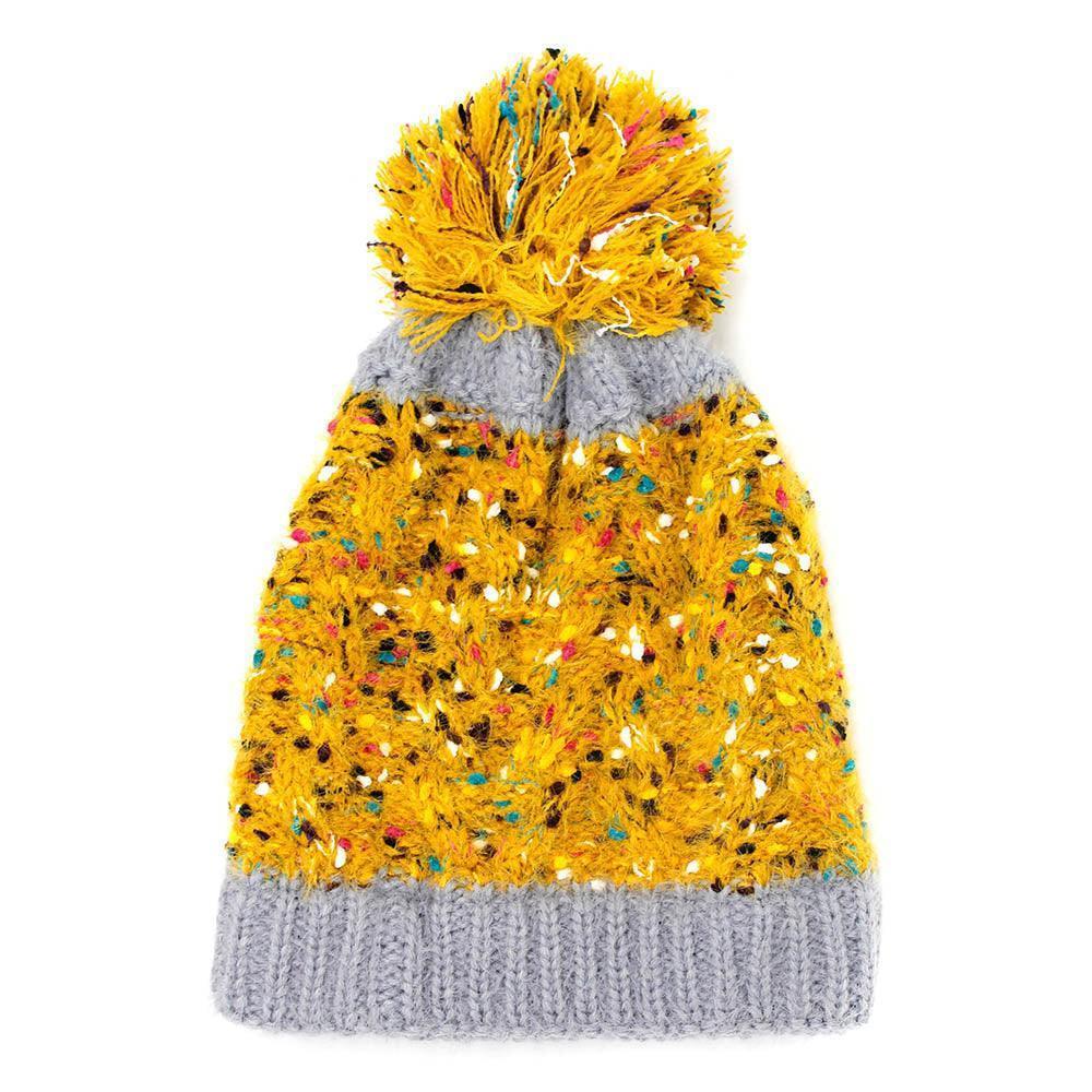 Multi Color Sprinkles Pom Pom Beanie Hat - Jewelry Store by Erik Rayo