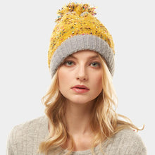 Load image into Gallery viewer, Multi Color Sprinkles Pom Pom Beanie Hat
