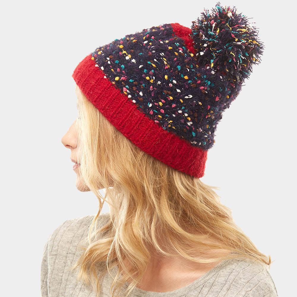 Multi Color Sprinkles Pom Pom Beanie Hat - Jewelry Store by Erik Rayo