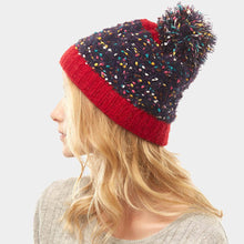 Load image into Gallery viewer, Multi Color Sprinkles Pom Pom Beanie Hat
