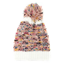 Load image into Gallery viewer, Multi Color Sprinkles Pom Pom Beanie Hat
