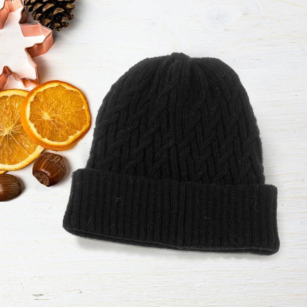 Solid Braided Knit Beanie Hat - Jewelry Store by Erik Rayo