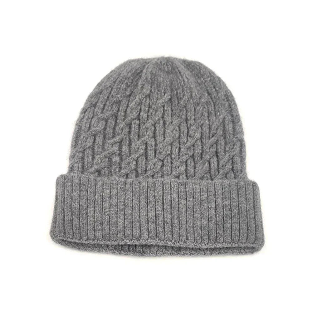 Solid Braided Knit Beanie Hat - Jewelry Store by Erik Rayo