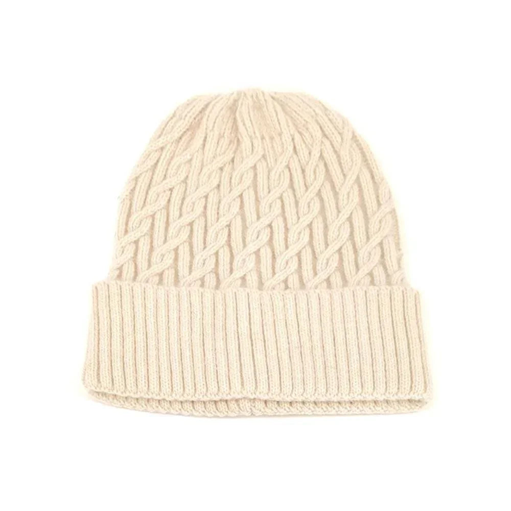Solid Braided Knit Beanie Hat - Jewelry Store by Erik Rayo