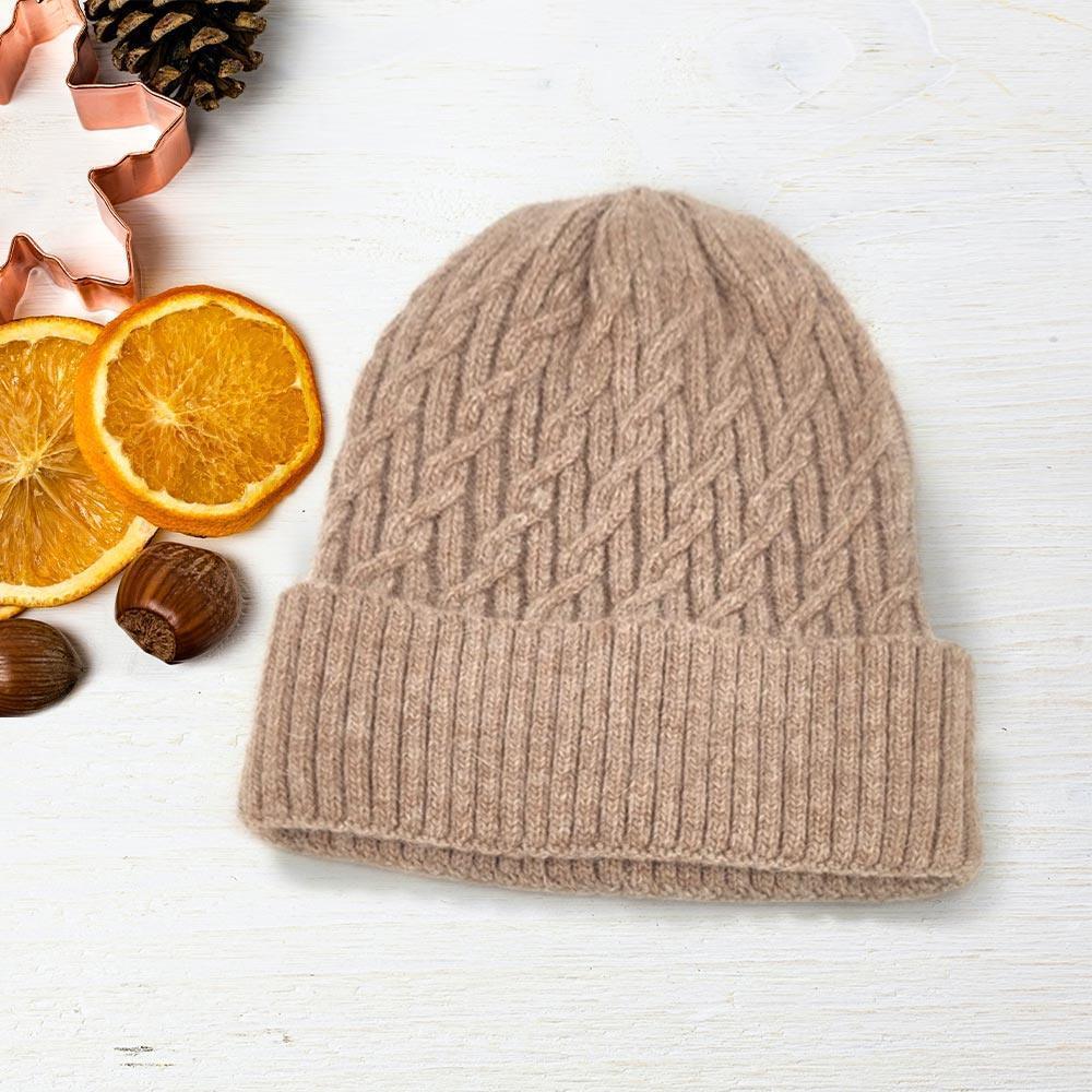 Solid Braided Knit Beanie Hat - Jewelry Store by Erik Rayo