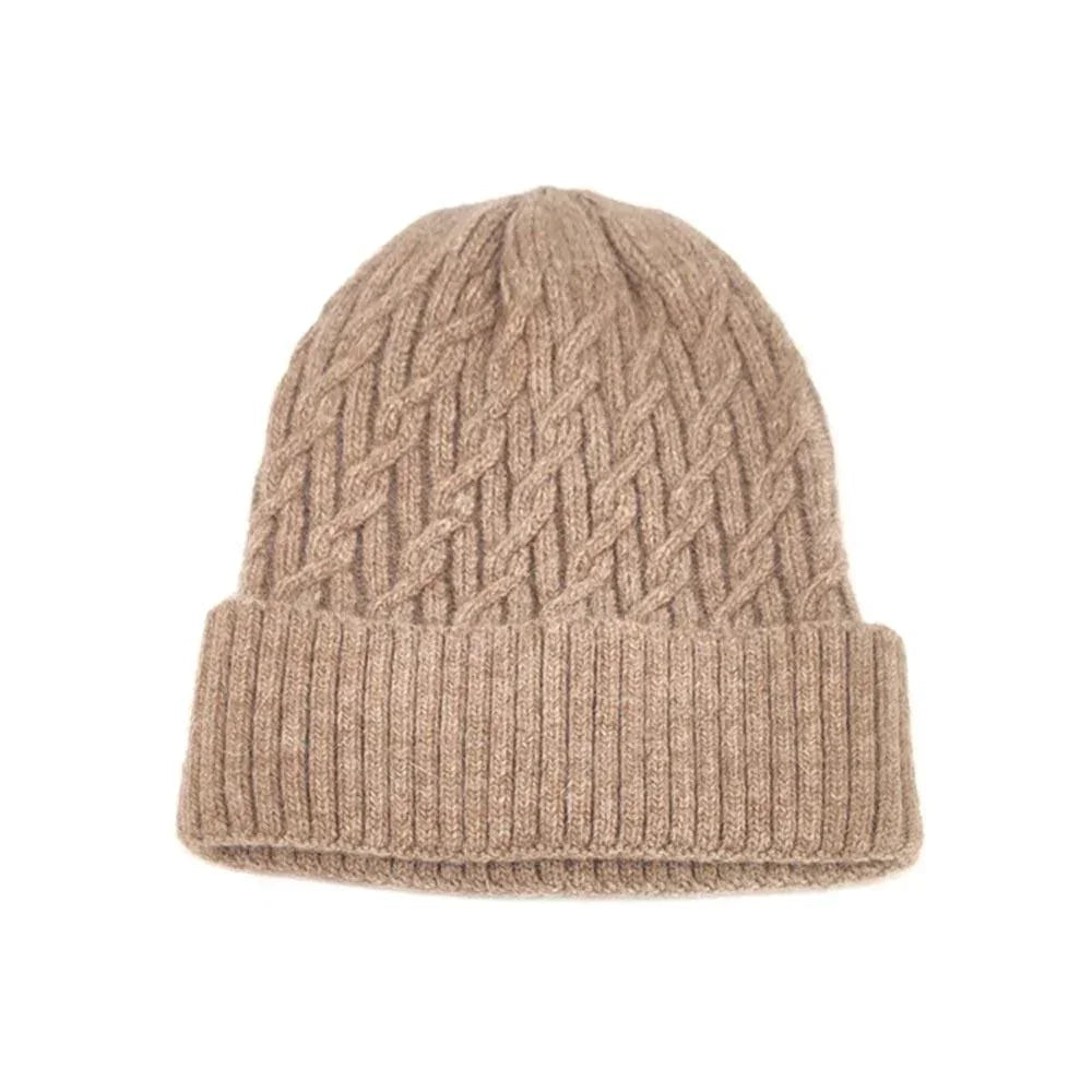 Solid Braided Knit Beanie Hat - Jewelry Store by Erik Rayo