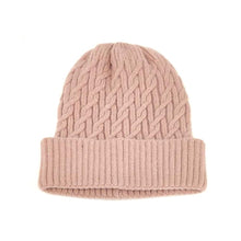 Load image into Gallery viewer, Solid Braided Knit Beanie Hat
