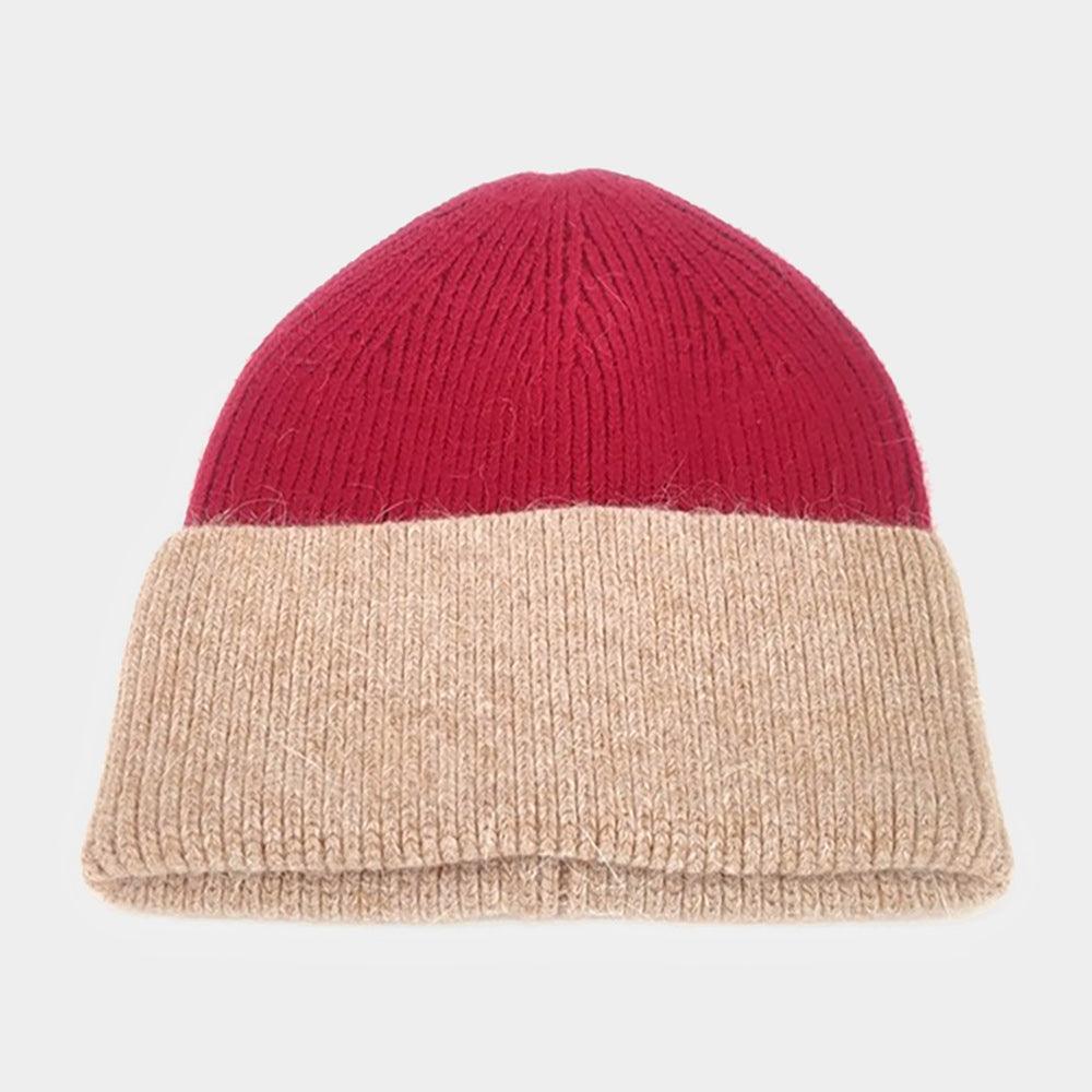 Two Tone Cuff Beanie Hat