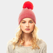 Load image into Gallery viewer, Metallic Thread Pompom Beanie Hat
