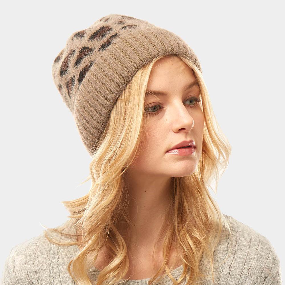 Leopard Pattern Beanie Hat