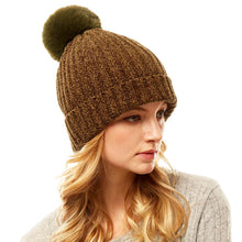 Load image into Gallery viewer, Solid Chenille Pom Pom Beanie Hat
