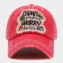 Load image into Gallery viewer, Camp More Worry Less Message Vintage Baseball Cap
