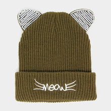 Load image into Gallery viewer, Meow Stone Cat Ear Solid Beanie Hat
