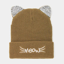 Load image into Gallery viewer, Meow Stone Cat Ear Solid Beanie Hat
