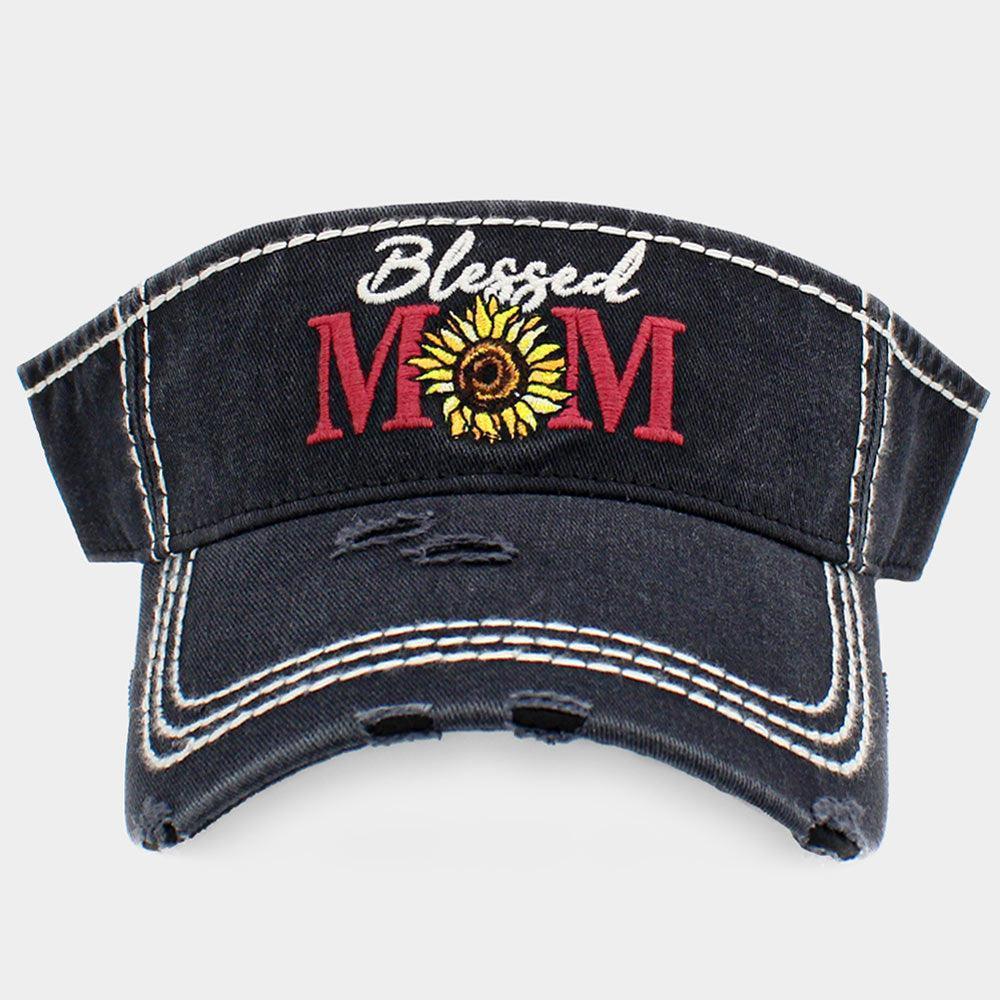 Blessed Mom Sunflower Vintage Visor Hat - Jewelry Store by Erik Rayo