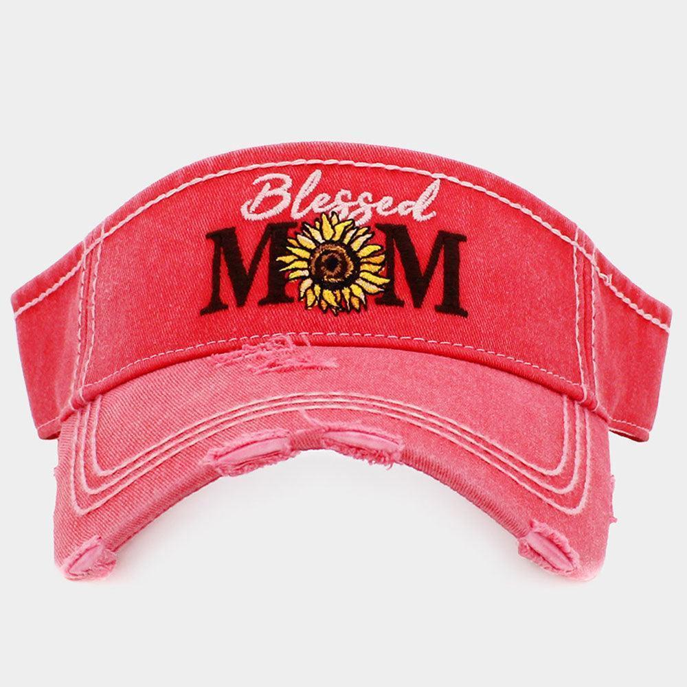 Blessed Mom Sunflower Vintage Visor Hat - Jewelry Store by Erik Rayo