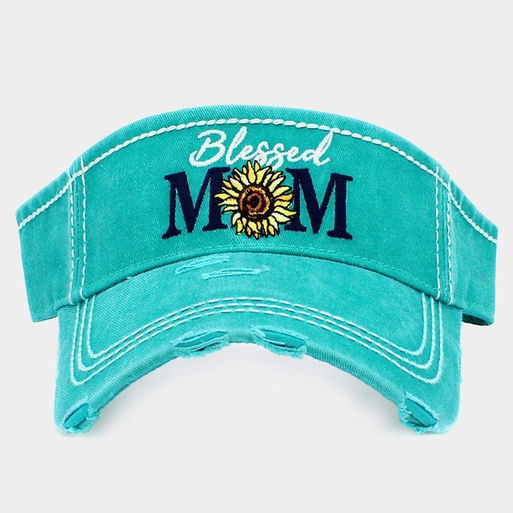 Blessed Mom Sunflower Vintage Visor Hat - Jewelry Store by Erik Rayo