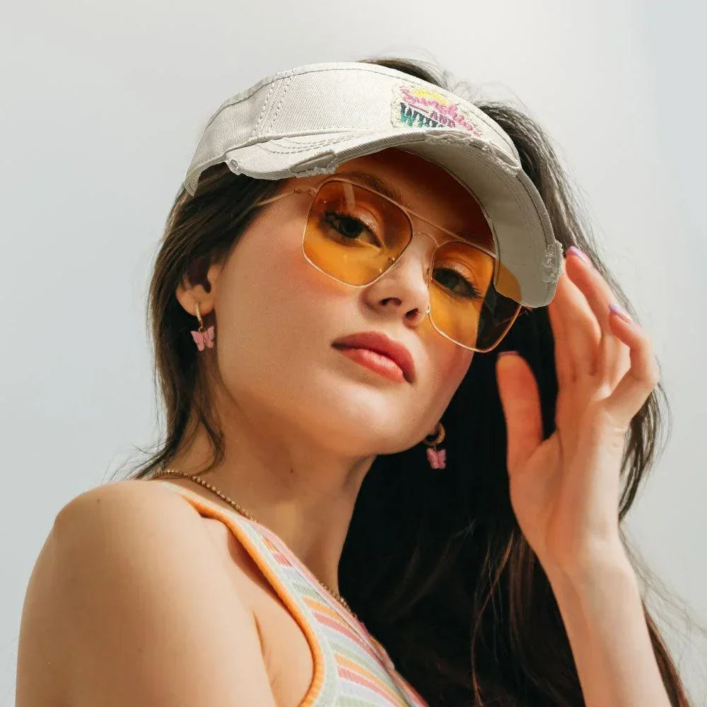 Sunshine And Whiskey Vintage Visor Hat - Jewelry Store by Erik Rayo